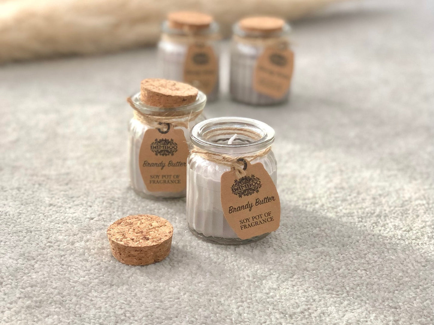 Brandy Butter Soy Wax Candles - Vegan Christmas  Gift Set - Mason Jar Votive Candles