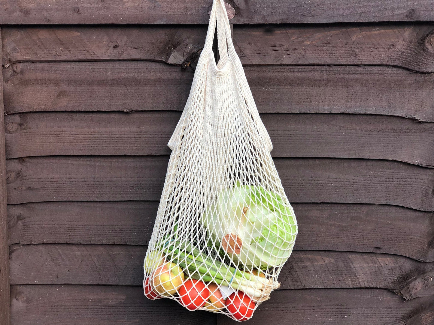 Handmade Mesh Cotton Shopping Tote - Eco Friendly Natural Vegetable Net Shoulder Bags