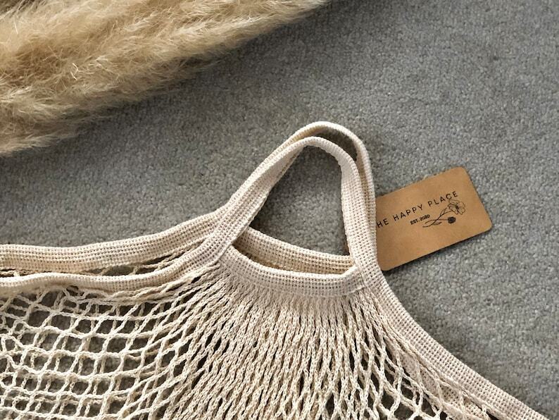 Handmade Mesh Cotton Shopping Tote - Eco Friendly Natural Vegetable Net Shoulder Bags