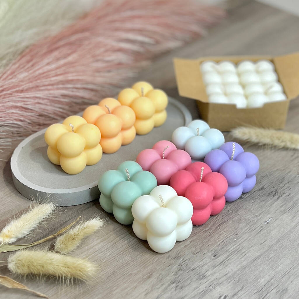 Aesthetic Soy Wax Cube Candles - Natural Vegan Candles Decor