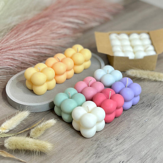Aesthetic Soy Wax Cube Candles - Natural Vegan Candles Decor