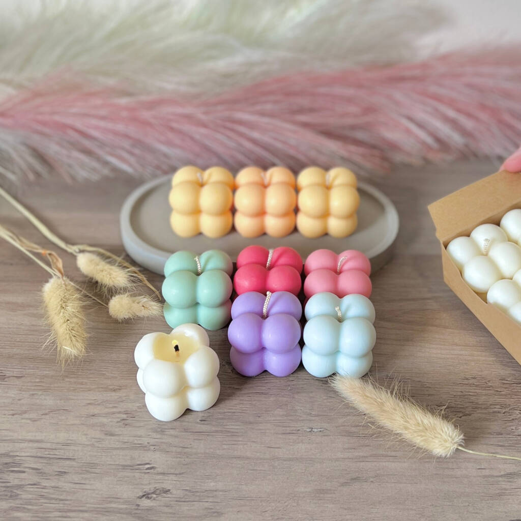 Aesthetic Soy Wax Cube Candles - Natural Vegan Candles Decor