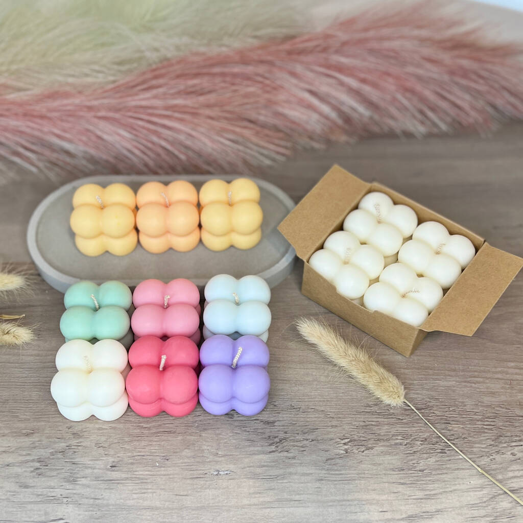 Aesthetic Soy Wax Cube Candles - Natural Vegan Candles Decor