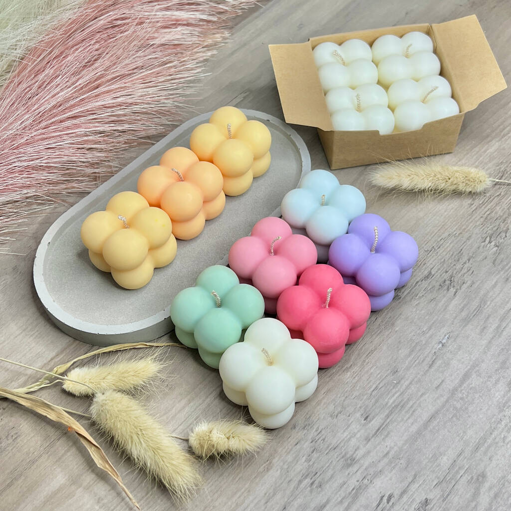 Aesthetic Soy Wax Cube Candles - Natural Vegan Candles Decor