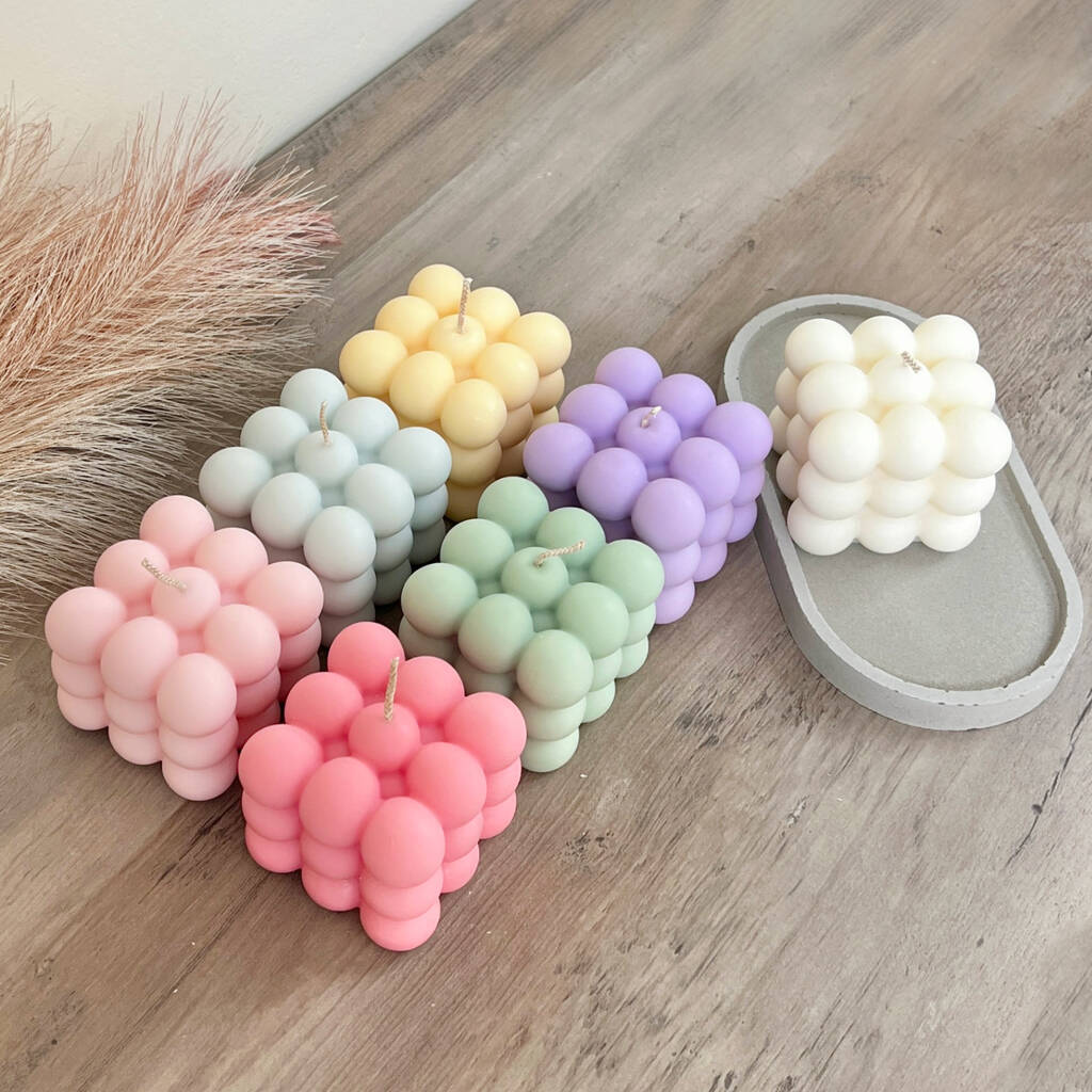Colourful Aesthetic Bubble Candles - Cubic Coffee Table Candle - Candle Giftset for Christmas