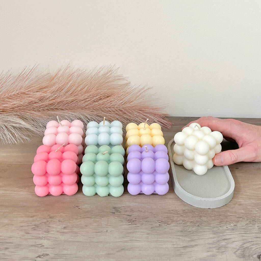 Colourful Aesthetic Bubble Candles - Cubic Coffee Table Candle - Candle Giftset for Christmas