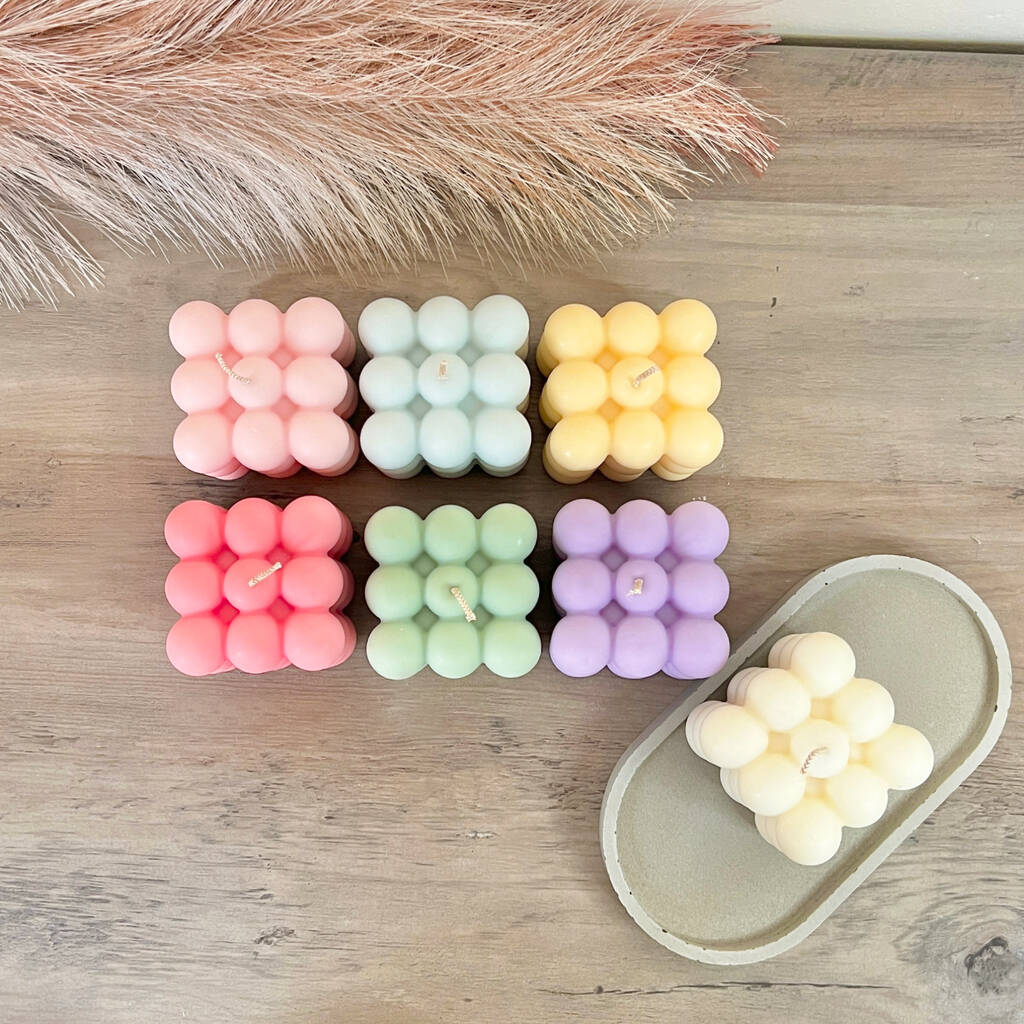 Colourful Aesthetic Bubble Candles - Cubic Coffee Table Candle - Candle Giftset for Christmas