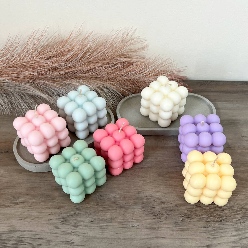 Colourful Aesthetic Bubble Candles - Cubic Coffee Table Candle - Candle Giftset for Christmas