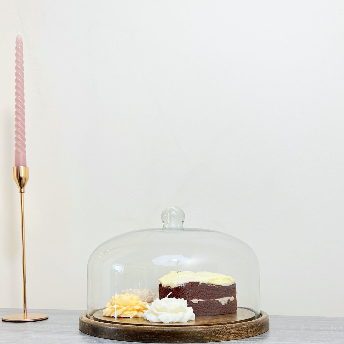 Wooden Cake Stand with Glass Dome - Gifts for Mum