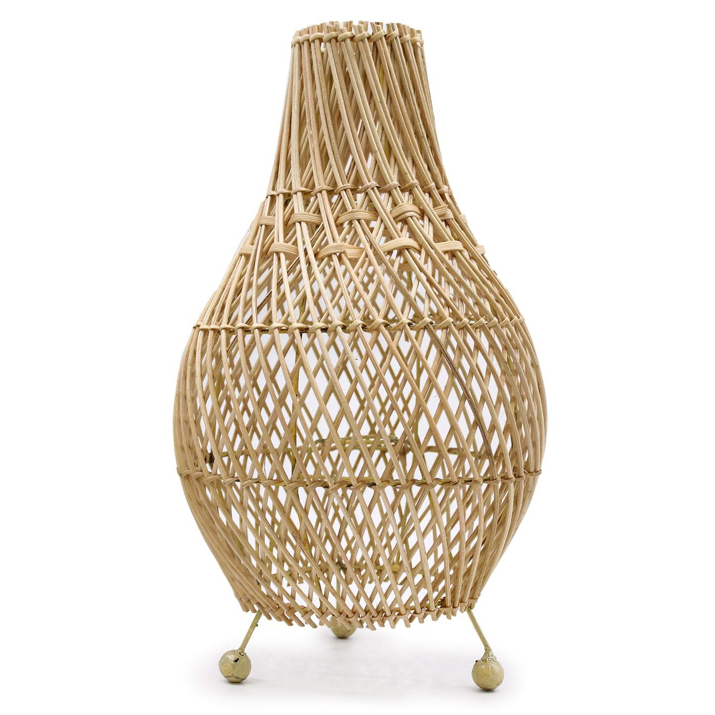 Bohemian Rattan Table Lamp - Rustic Bedside Table Lamp - Desktop Lamps