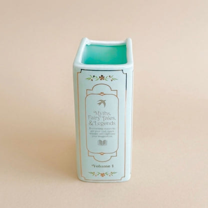 Green Book Shaped Flower Vase - Ceramic Flower Vase