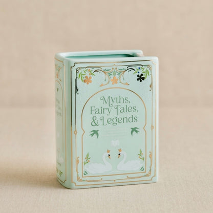Green Book Shaped Flower Vase - Ceramic Flower Vase
