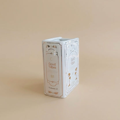 White Book Shaped Flower Vase - Flower Gifts for Mum