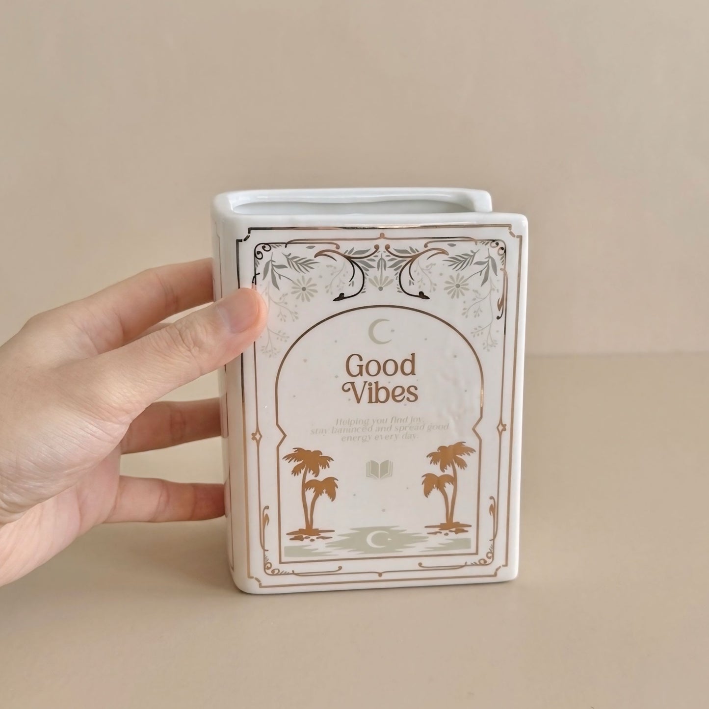 White Book Shaped Flower Vase - Flower Gifts for Mum