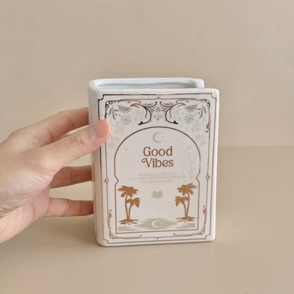 White Book Shaped Flower Vase - Flower Gifts for Mum