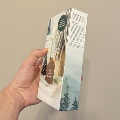 24 Christmas Advent Candles with Wooden Advent Calendar Candle Holder