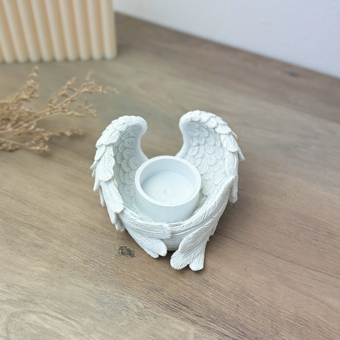 White Angel Wing Votive Holder - Angel Wing Tealight Holder - Candle Holder Remembrance Gift