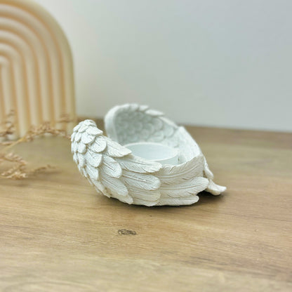 White Angel Wing Votive Holder - Angel Wing Tealight Holder - Candle Holder Remembrance Gift