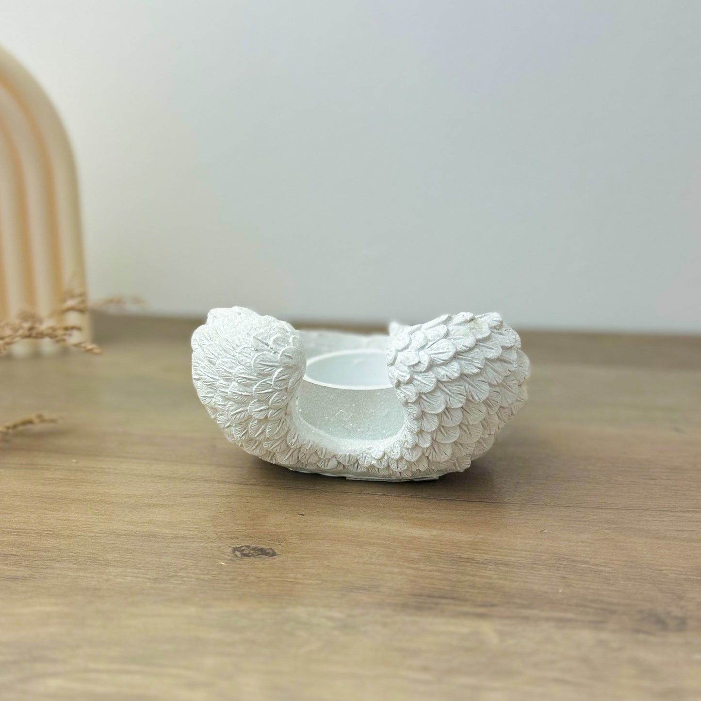 White Angel Wing Votive Holder - Angel Wing Tealight Holder - Candle Holder Remembrance Gift