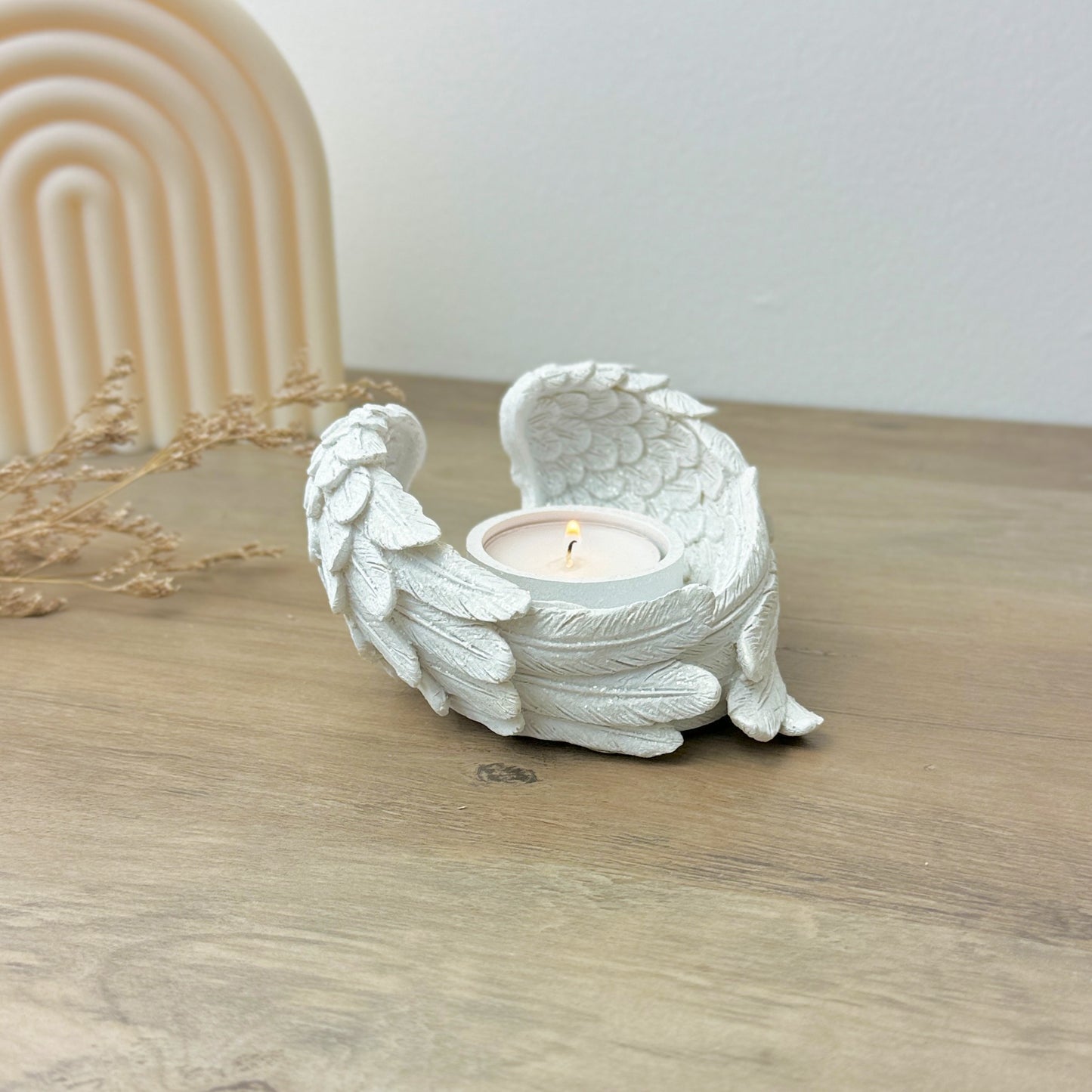 White Angel Wing Votive Holder - Angel Wing Tealight Holder - Candle Holder Remembrance Gift