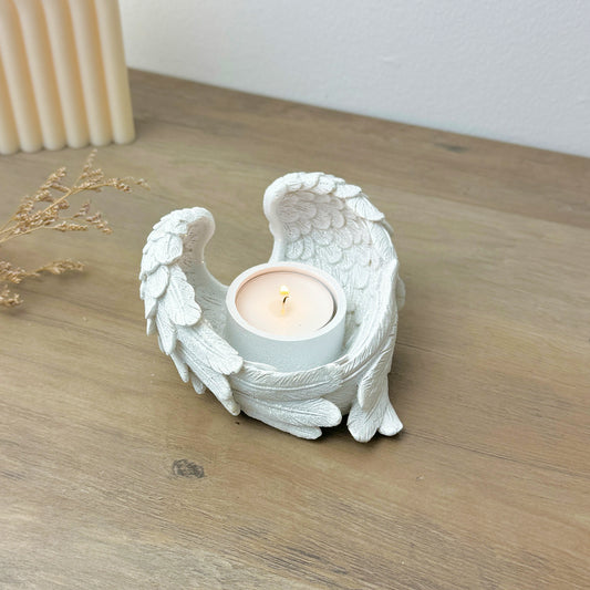 White Angel Wing Votive Holder - Angel Wing Tealight Holder - Candle Holder Remembrance Gift