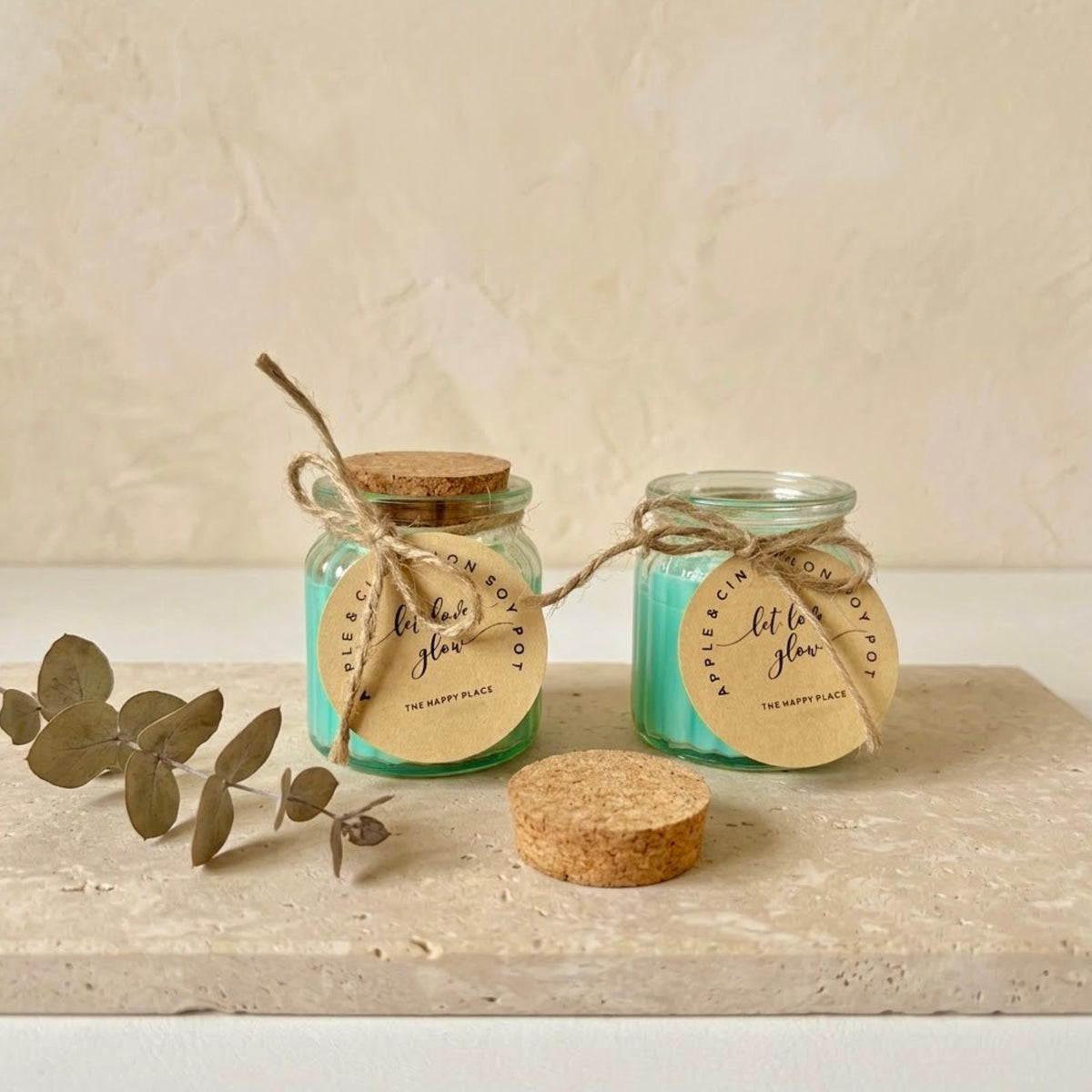 Apple and Cinnamon Soy Wax Candles - Vegan Soy Candles in Glass Pots - Christmas Candles