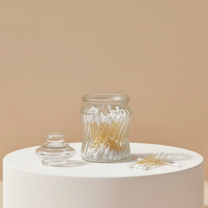 Eco Friendly Bamboo Cotton Buds in Glass Jar
