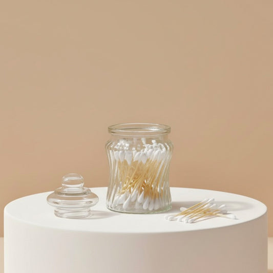 Eco Friendly Bamboo Cotton Buds in Glass Jar