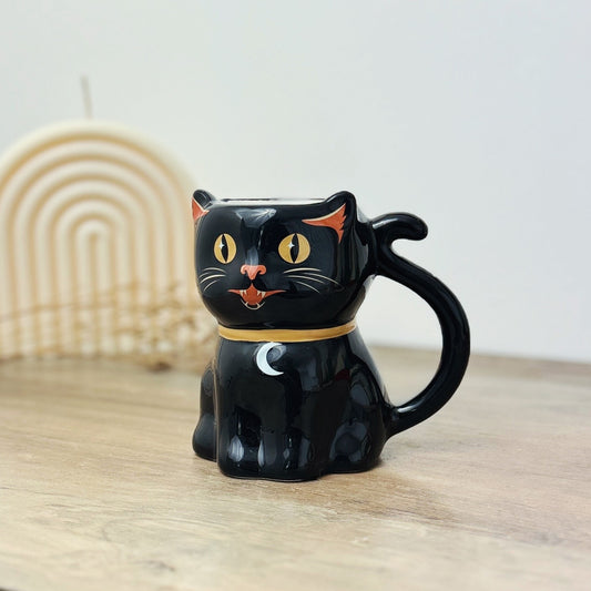 Halloween Black Cat Mug - Cute Cat Tea and Coffee Mug - Halloween Decor