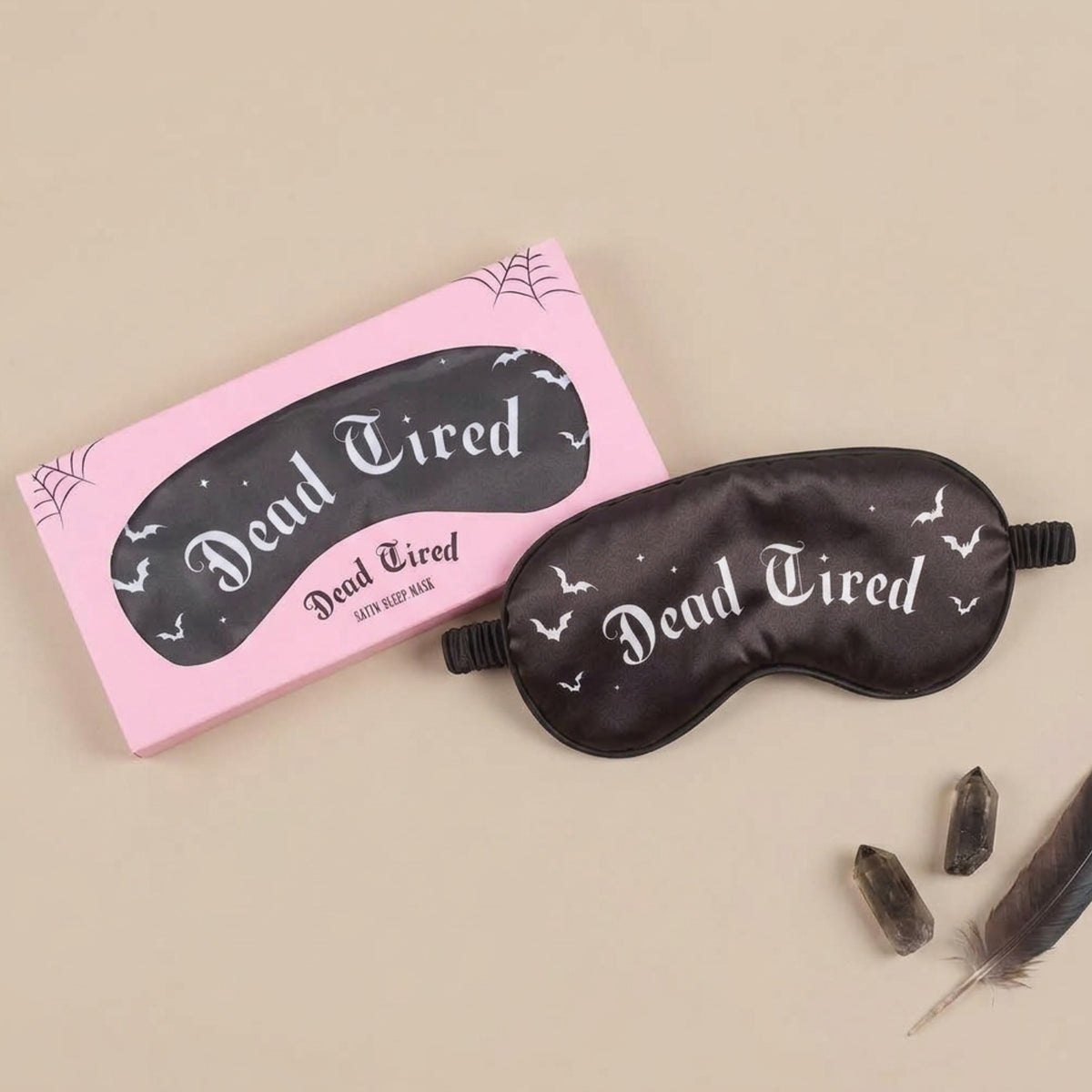 Black Satin Sleep Mask - Dead Tired Eye Mask