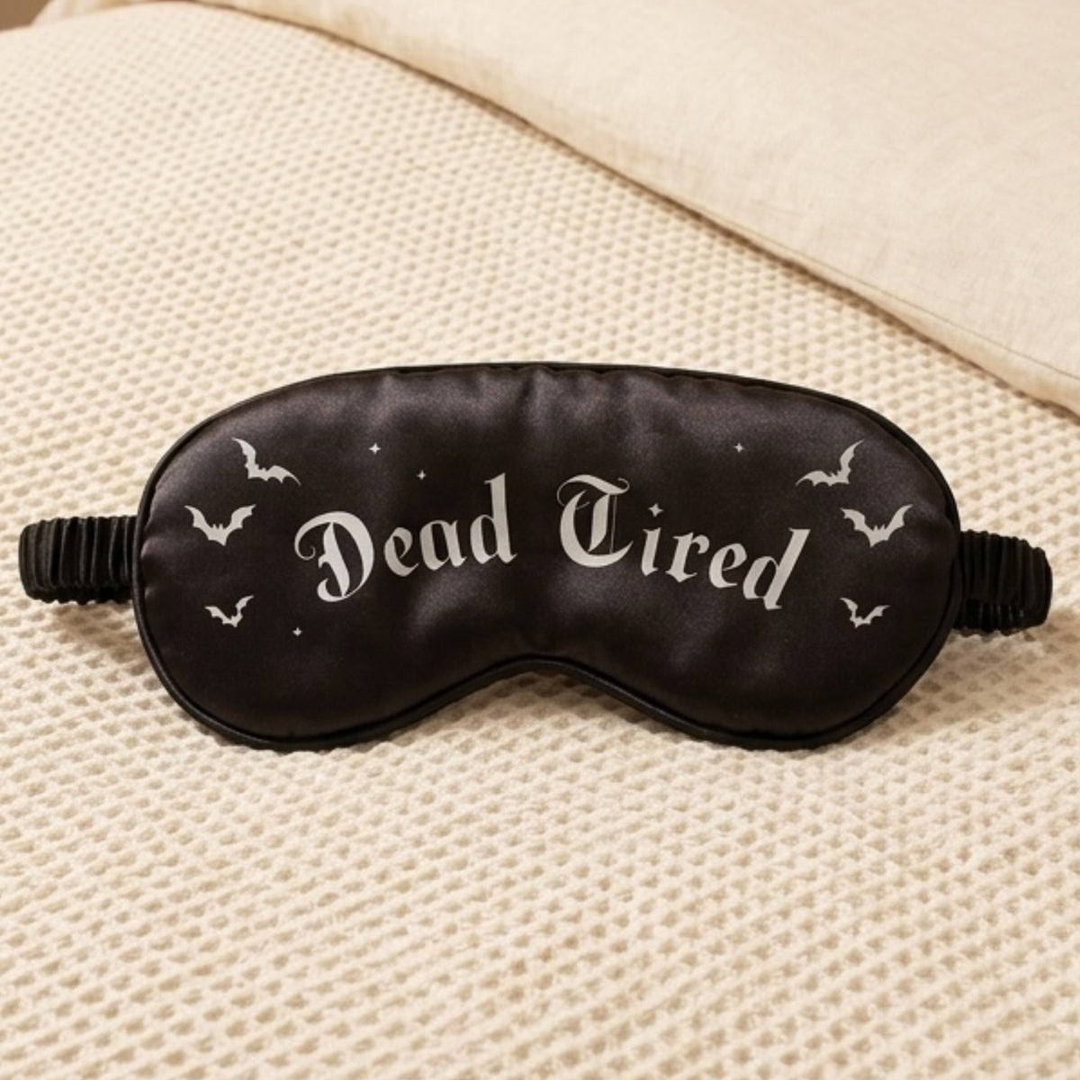 Black Satin Sleep Mask - Dead Tired Eye Mask