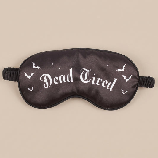 Black Satin Sleep Mask - Dead Tired Eye Mask