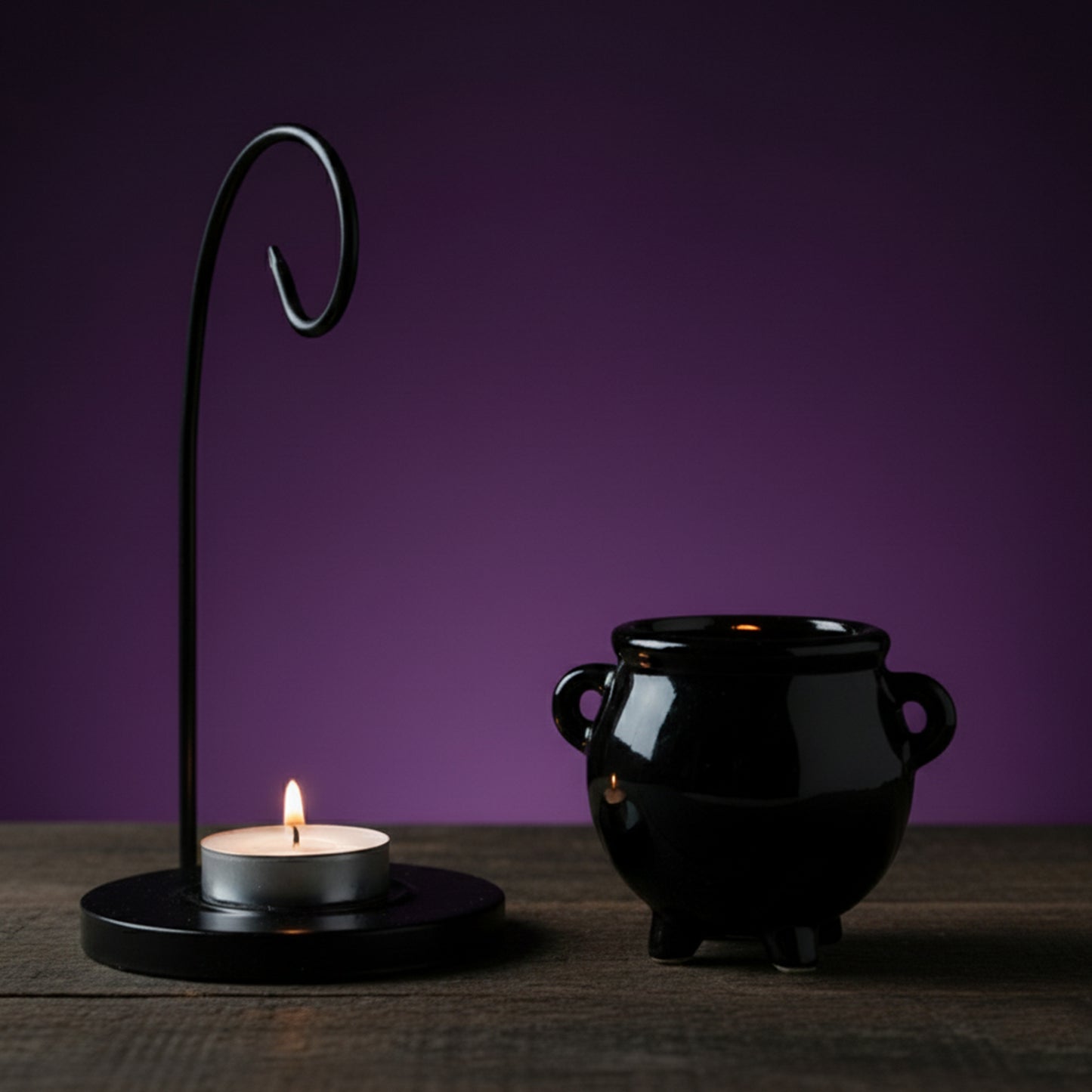 Black Hanging Cauldron Oil Burner - Witchy Gifts
