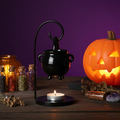 Black Hanging Cauldron Oil Burner - Witchy Gifts