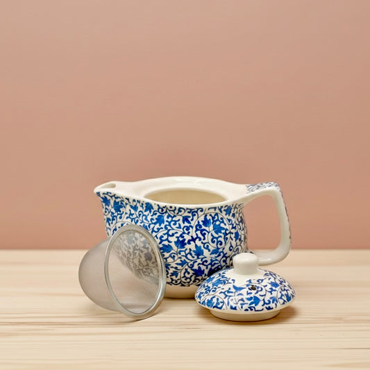 Traditional Ceramic Teapot with Patterns - Loose Leaf Tea Infusion Tea Pot - Gift for Tea Lovers