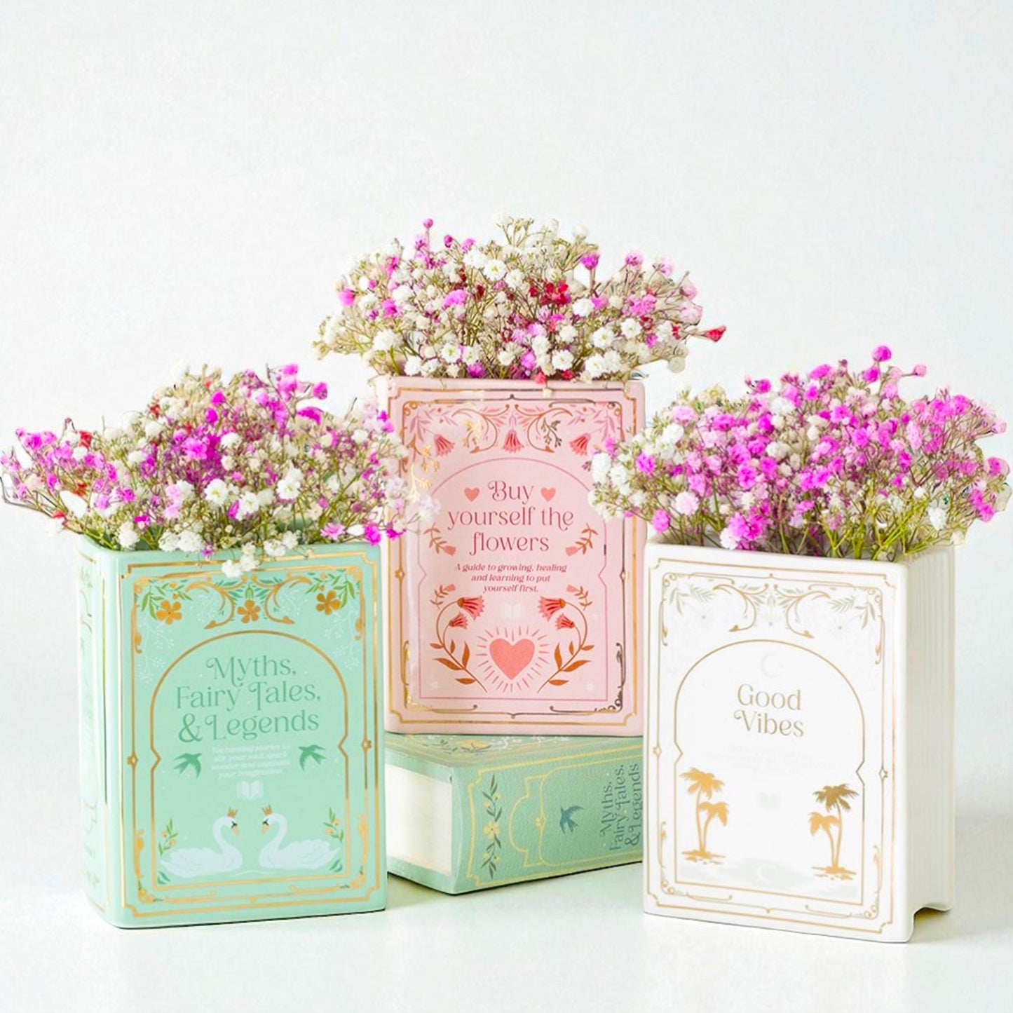 White Book Shaped Flower Vase - Flower Gifts for Mum