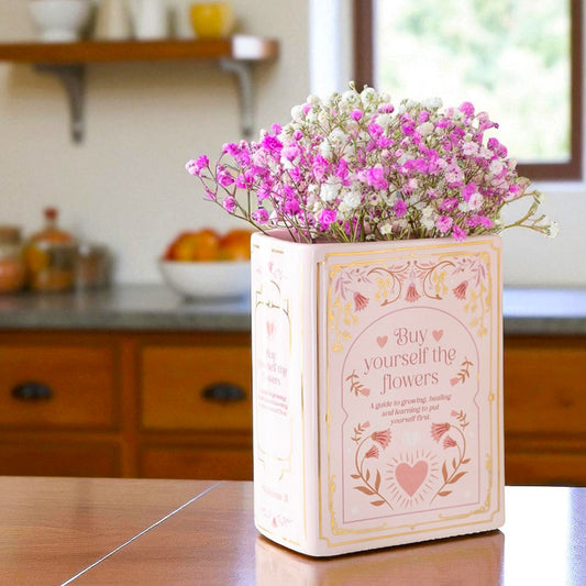 Pink Book Shaped Flower Vase - Pink Flower Vase