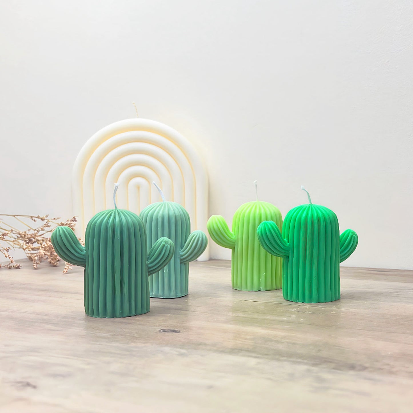 Green Cactus Candle - Saguaro Cacti Home Decor Candles