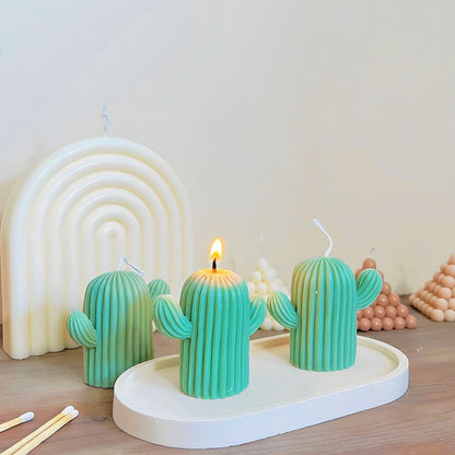 Green Cactus Candle - Saguaro Cacti Home Decor Candles