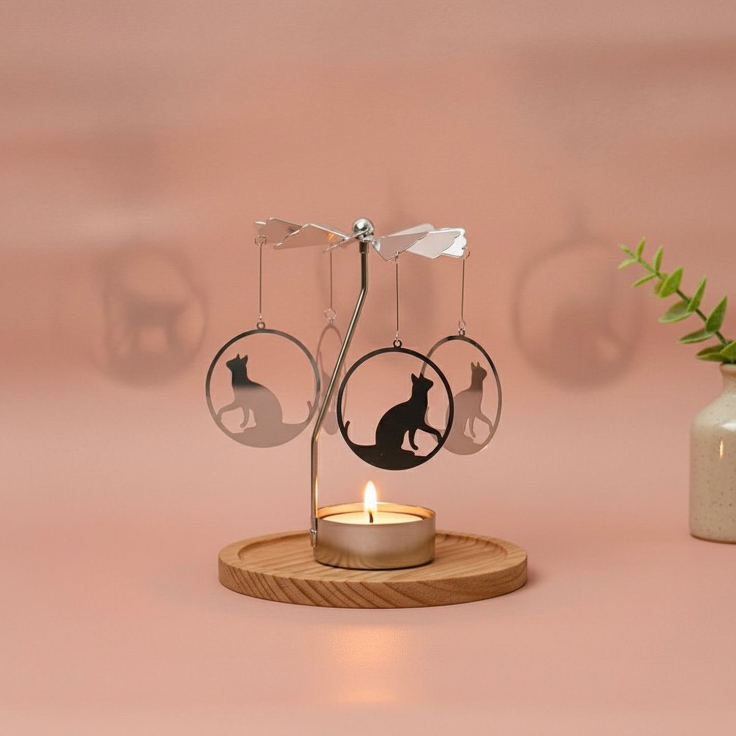 Cat Tealight Holder - Spinning Tealight Carousel