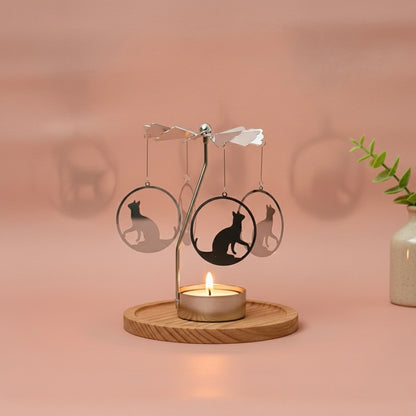 Cat Tealight Holder - Spinning Tealight Carousel