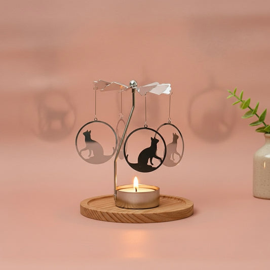 Cat Tealight Holder - Spinning Tealight Carousel