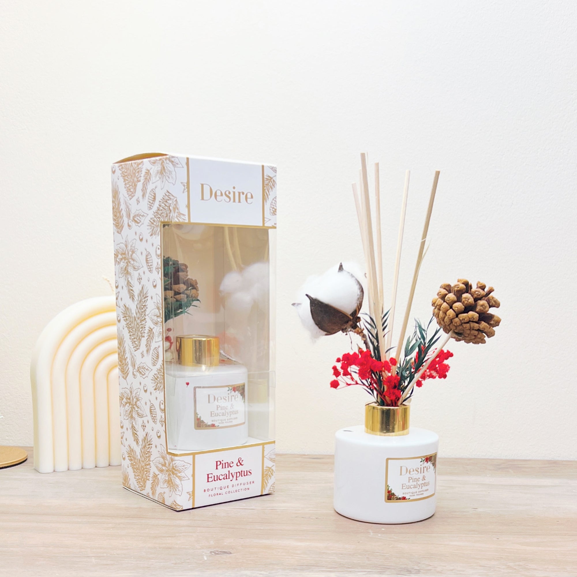 Christmas Reed Diffuser with Pine & Eucalyptus Scent - Secret Santa Gifts