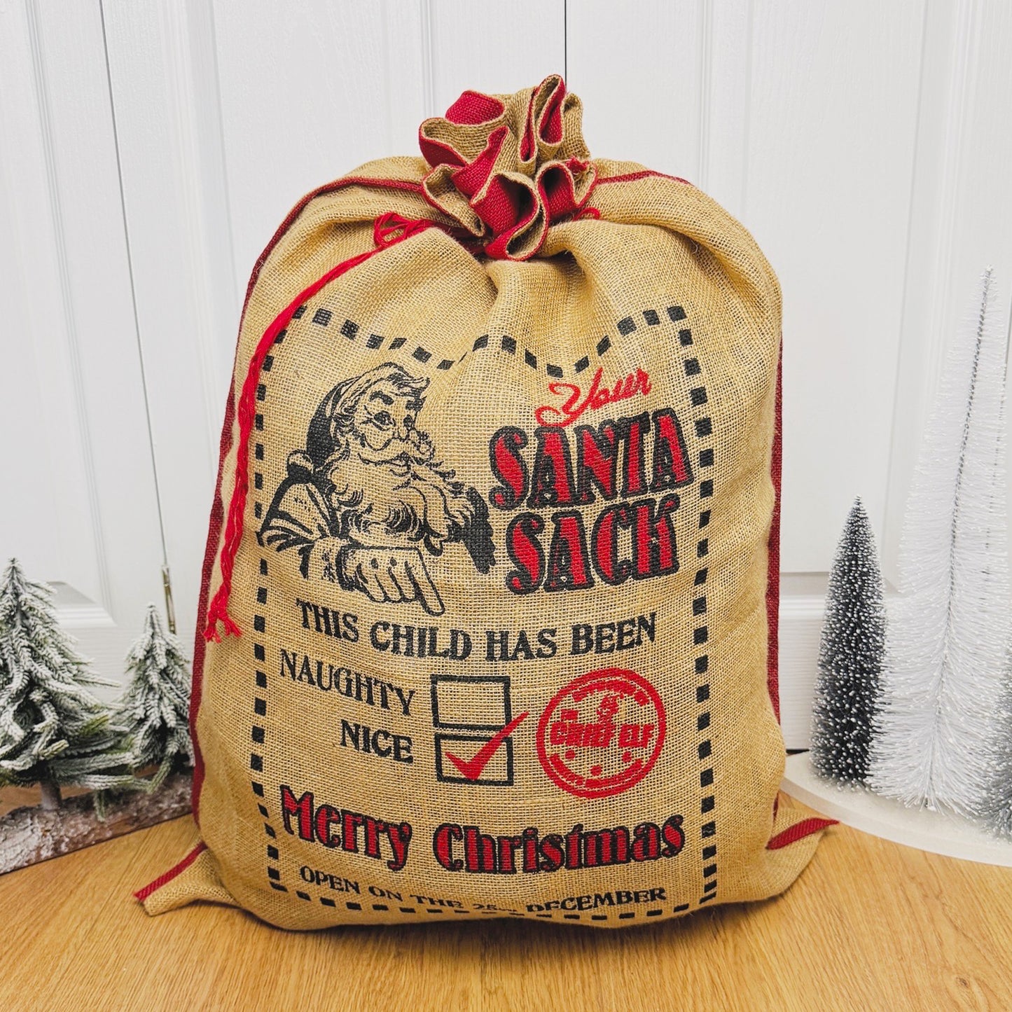 Children's Christmas Sack - Jute Christmas Gift Sack - Traditional Christmas Present Sack