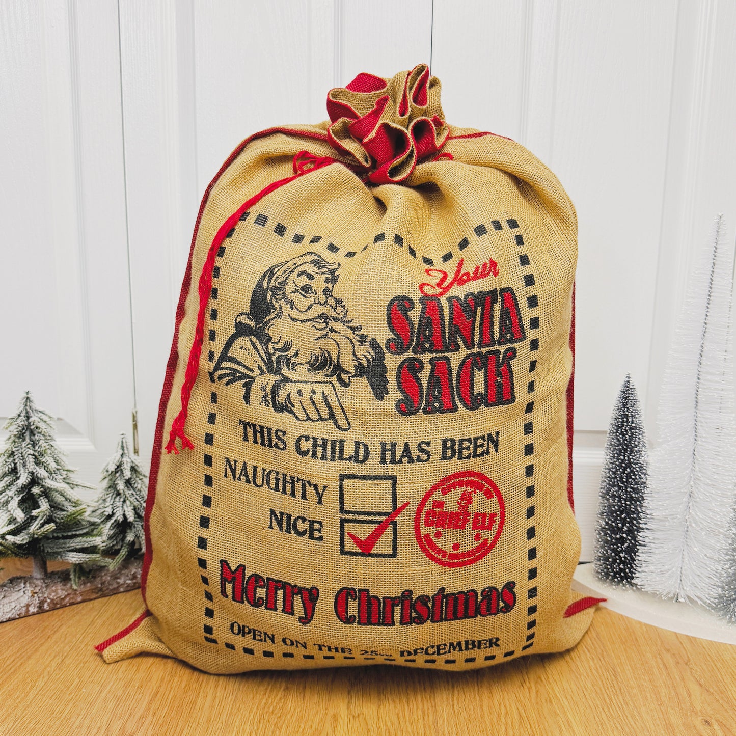 Children's Christmas Sack - Jute Christmas Gift Sack - Traditional Christmas Present Sack