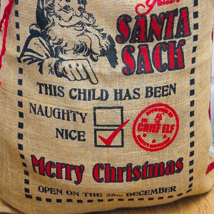 Children's Christmas Sack - Jute Christmas Gift Sack - Traditional Christmas Present Sack