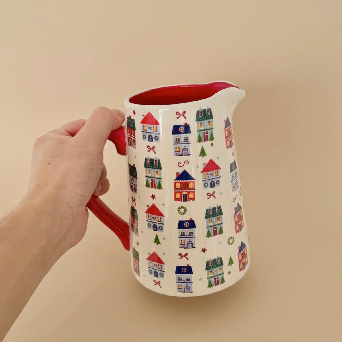 Traditional Christmas Village Flower Vase - Christmas Gift for Her