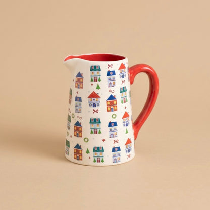 Traditional Christmas Village Flower Vase - Christmas Gift for Her