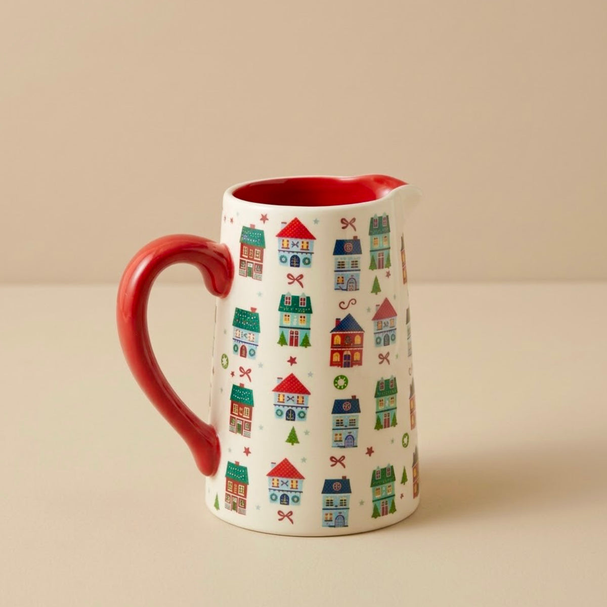 Traditional Christmas Village Flower Vase - Christmas Gift for Her