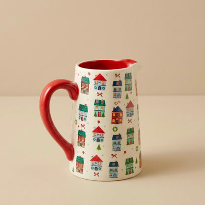 Traditional Christmas Village Flower Vase - Christmas Gift for Her